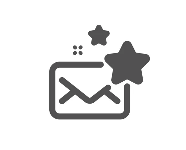 最喜欢的邮件图标 有星号的信最好的电子邮件符号 质量设计要素 扁平风格的邮件图标 可编辑的中风 — 图库矢量图片