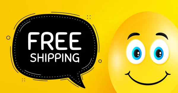 Free Shipping Easter Egg Smile Face Delivery Included Sign Special — Stock Vector