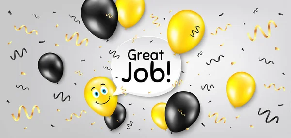 Great Job Symbol Balloon Confetti Vector Background Recruitment Agency Sign — Stock Vector