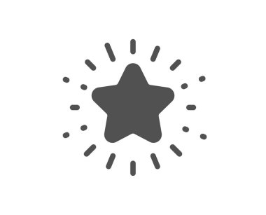 Parıldayan yıldız ikonu. En iyi derecelendirme. En sevdiği sembol. Kalite tasarım elemanı. Düz stil parıldayan yıldız ikonu. Düzenlenebilir felç. Vektör