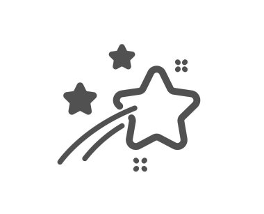 Kayan yıldız ikonu. Gece işareti. Havai fişek sembolü. Kalite tasarım elemanı. Düz stil kayan yıldız ikonu. Düzenlenebilir felç. Vektör