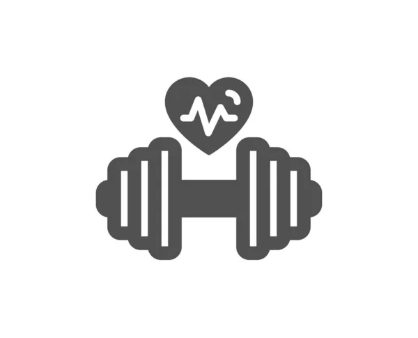 Колокольчик Иконкой Сердцебиения Вывеска Тренировочного Оборудования Символ Сердечно Сосудистой Системы — стоковый вектор