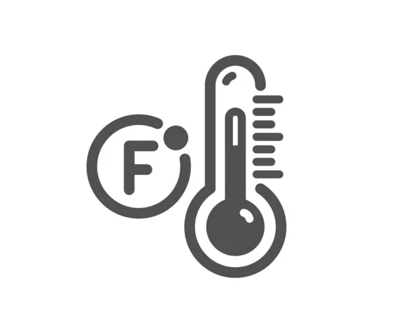 Ícone Termómetro Fahrenheit Sinal Diagnóstico Temperatura Símbolo Medição Febre Elemento — Vetor de Stock