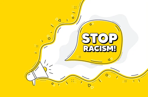 Stop Racism Message Loudspeaker Alert Message Demonstration Protest Quote Revolution — Stock Vector