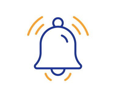 Çan çizgisi simgesine bildir. Alarm işareti. Çalar saat sembolü. Kalite tasarım elemanı. Satır biçimi uyarı çanı simgesi. Düzenlenebilir felç. Vektör