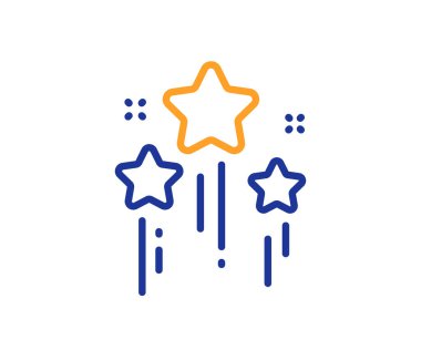 Yıldız çizgisi simgesi. En iyi derecelendirme. Havai fişek sembolü. Kalite tasarım elemanı. Çizgi yıldızları simgesi. Düzenlenebilir felç. Vektör