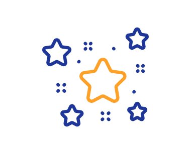 Yıldız çizgisi simgesi. En iyi derecelendirme. Havai fişek sembolü. Kalite tasarım elemanı. Çizgi yıldızları simgesi. Düzenlenebilir felç. Vektör