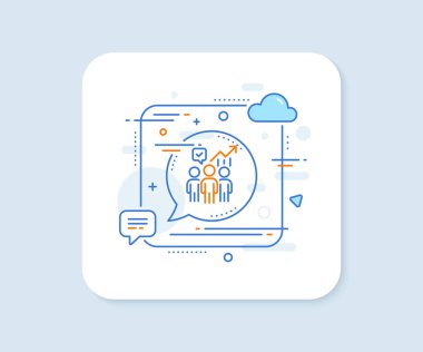 İş istatistikleri çizgisi simgesi. Soyut kare vektör düğmesi. Buluşma raporu imzası. Çalışan çalışanlar sonuç sembolü. İş istatistikleri çizgisi simgesi. Konuşma balonu konsepti. Vektör