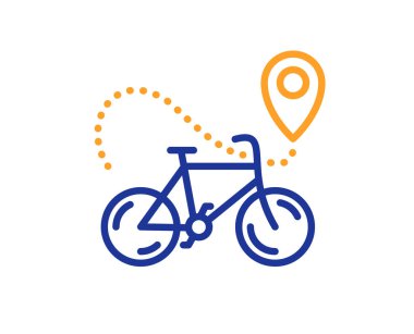 Bisiklet teslimatı ikonu. Temassız emir işareti. Paket teslimat sembolü. Kalite tasarım elemanı. Çizgi stili bisiklet teslimat ikonu. Düzenlenebilir felç. Vektör