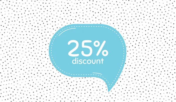 Percent Discount Blue Speech Bubble Polka Dot Pattern Sale Offer — Stock Vector