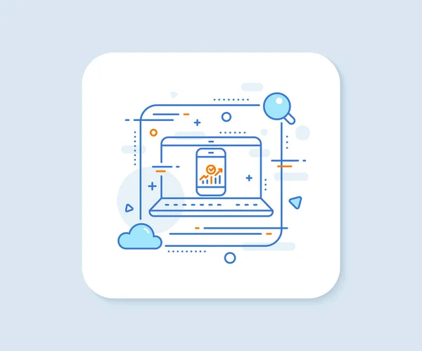 Smartphone Ícone Linha Auditoria Estatística Botão Vetorial Abstrato Análise Negócios — Vetor de Stock