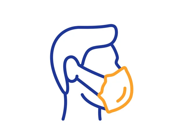 Ícone Linha Máscara Médica Segurança Respirando Sinal Máscara Respiratória Coronavírus —  Vetores de Stock