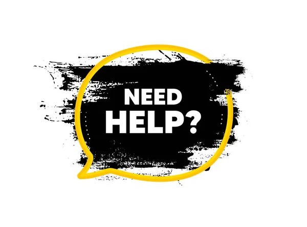 Need Help Symbol Paint Brush Stroke Speech Bubble Frame Support — Stock Vector