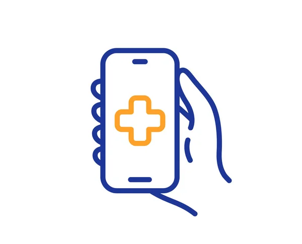 Ikona Linky Aplikace Zdravotní Telefon Zdravotní Znamení Online Symbol Lékaře — Stockový vektor