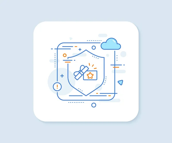 Icône Ligne Boîte Cadeau Fidélité Bouton Vectoriel Abstrait Des Points — Image vectorielle