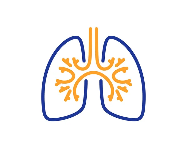 Icono Línea Pulmones Signo Neumonía Símbolo Dificultad Respiratoria Elemento Diseño — Archivo Imágenes Vectoriales