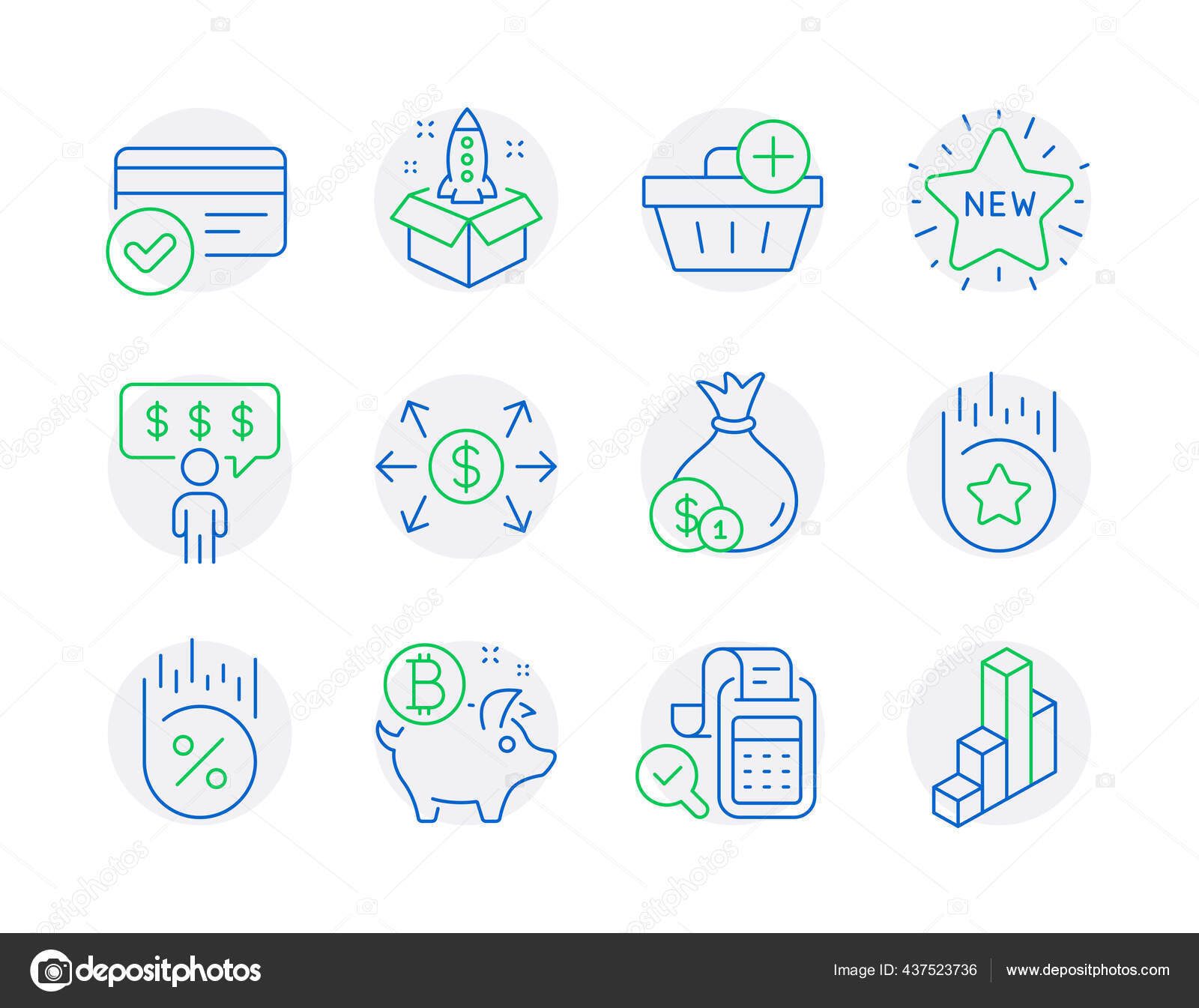 아이콘 Startup Loyalty Star Dollar Exchange Sign 아이콘이 포함되어 있습니다 스톡 벡터 -  ©Blankstock 437523736