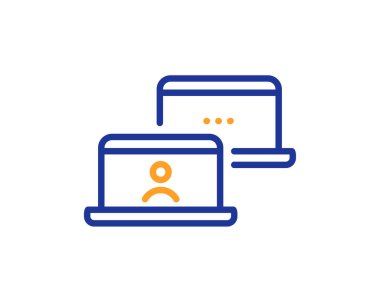 Dış kaynak çalışma hattı simgesi. Ev tabelasında iş. Uzaktan ofis çalışanı sembolü. Kalite tasarım elemanı. Satır biçimi dış kaynak çalışma simgesi. Düzenlenebilir felç. Vektör