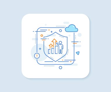 Çalışan sonuç çizgisi simgesi. Soyut vektör düğmesi. İş sonuç işareti. İstatistik çizelgesi sembolü. Çalışan sonuç çizgisi simgesi. Kalkan konseptini koru. Vektör