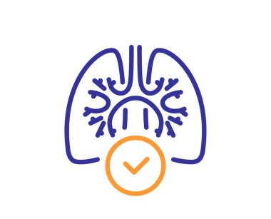 Akciğer çizgisi simgesi. Zatürree hastalığı işareti. Solunum zorluğu sembolü. Kalite tasarım elemanı. Hat tarzı akciğer ikonu. Düzenlenebilir felç. Vektör