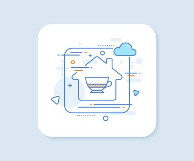 Bomba kahve ikonu. Soyut vektör düğmesi. Sıcak içecek tabelası. İçecek sembolü. Bombon Kahve Hattı ikonu. Ev konsepti rozeti. Vektör