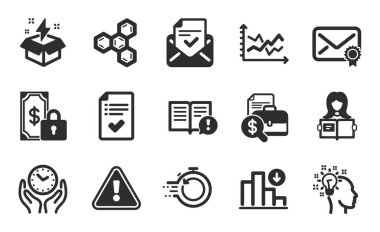 Muhasebe raporu, kadın okuma ve özel ödeme simgeleri basit bir set. Onaylanmış kontrol listesi, hızlı kurtarma ve diyagram tabelaları. Yaratıcı fikir, Gerçekler ve Onaylanmış posta sembolleri. Düz simgeler ayarlandı. Vektör