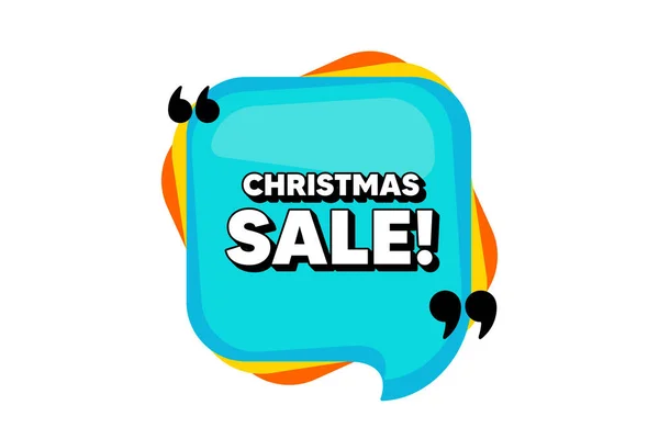 Christmas Sale Blue Speech Bubble Banner Quotes Special Offer Price — Stock Vector