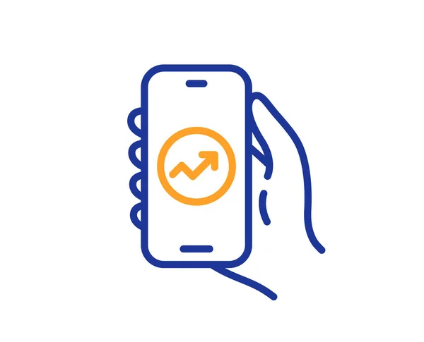 Icoon Van Financiële App Handtelefoon Bordje Mobiele Telefoon Met Scherm — Stockvector