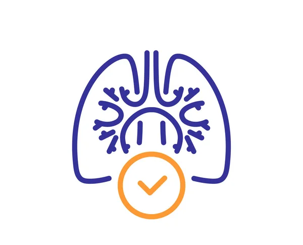 肺のラインアイコン 肺炎の兆候だ 呼吸窮迫記号 品質設計要素 ラインスタイルの肺のアイコン 編集可能なストローク ベクトル — ストックベクタ