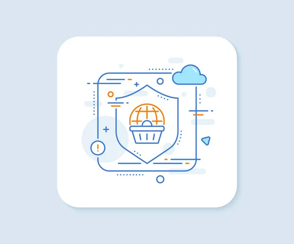 Online Warenkorb Linie Symbol Abstrakter Vektorknopf Internet Kaufzeichen Einkauf Supermarkt — Stockvektor