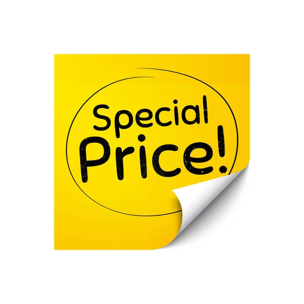 Símbolo Preço Especial Adesivo Nota Com Mensagem Oferta Sinal Venda — Vetor de Stock