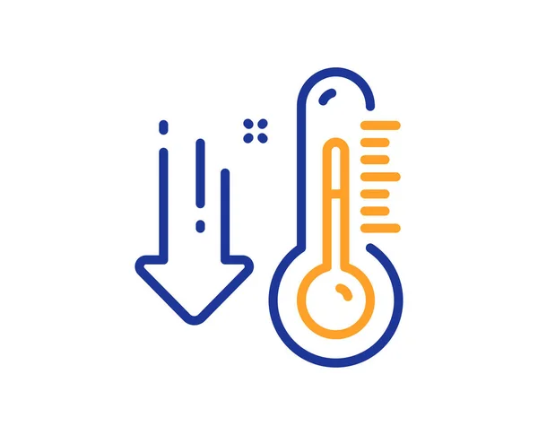 Icône Ligne Thermomètre Bas Signe Diagnostic Température Symbole Mesure Fièvre — Image vectorielle