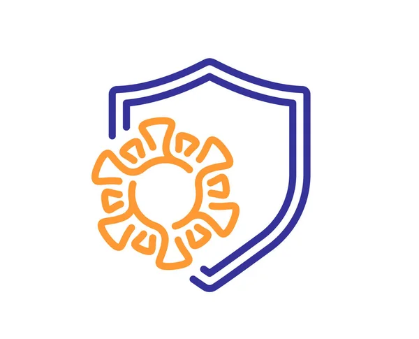 Ikona Linii Ochrony Koronawirusów Wirus Covid Symbol Ochrony Przed Infekcją — Wektor stockowy