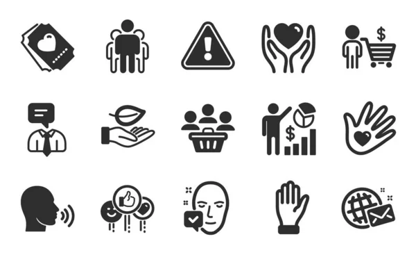 Hold Heart Face Accepted World Mail Icons Simple Set Support — Stock Vector