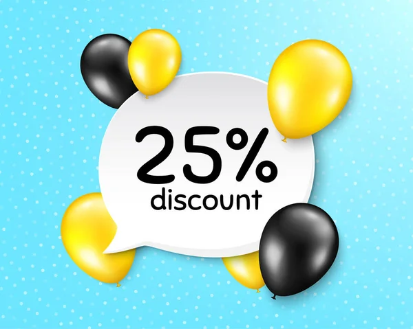 Percent Discount Balloon Party Banner Speech Bubble Sale Offer Price — Stock Vector