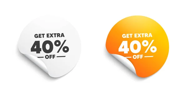 Get Extra Percent Sale Sticker Offer Message Discount Offer Price — Stock Vector