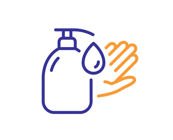 Lavez Vous Les Mains Ligne Icône Panneau Hygiène Confortable Symbole — Image vectorielle