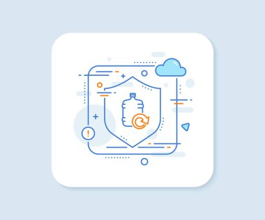 Su soğutucu şişe hattı ikonu. Soyut vektör düğmesi. Su içeceği tabelasını doldur. Sıvı sembol. Su hattı simgesini doldur. Kalkan konseptini koru. Vektör