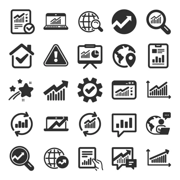 Analytics Icônes Statistiques Ensemble Graphiques Rapports Icônes Graphiques Analytique Des — Image vectorielle