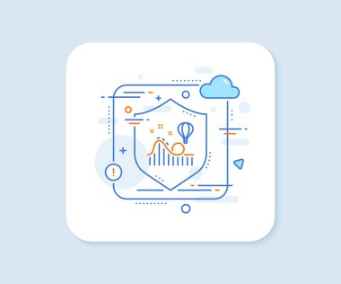 Hız treni çizgisi simgesi. Soyut vektör düğmesi. Eğlence parkı tabelası. Atlıkarınca sembolü. Hız treni çizgisi simgesi. Kalkan konseptini koru. Vektör