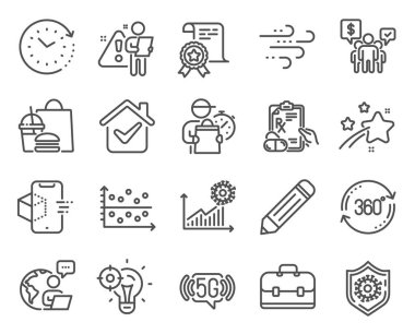 Bilim simgeleri ayarlandı. Reçeteli ilaçlar, takım çalışması, kalem tabelaları gibi simgeler. Nokta çizimi, Artırılmış gerçeklik, Rüzgarlı hava sembolleri. Coronavirus koruması, sertifika, Seo fikri. 5 gramlık kablosuz. Vektör