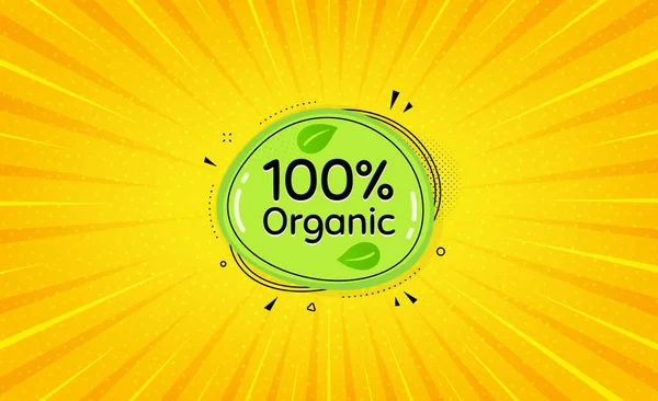 Organic Food Banner Yellow Background Offer Message Nature Bio Product — Stock Vector