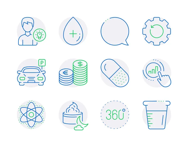 Zakelijke Iconen Ingesteld Inclusief Pictogram Als Grafiek Grafiek Olie Serum — Stockvector