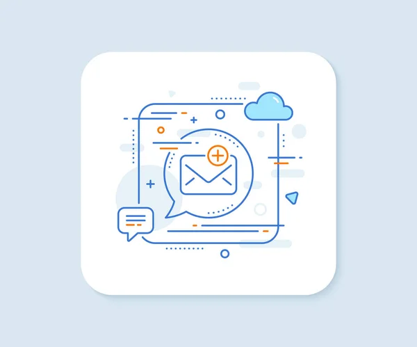 Novo Ícone Linha Correio Botão Vetorial Quadrado Abstrato Adicionar Mensagem — Vetor de Stock