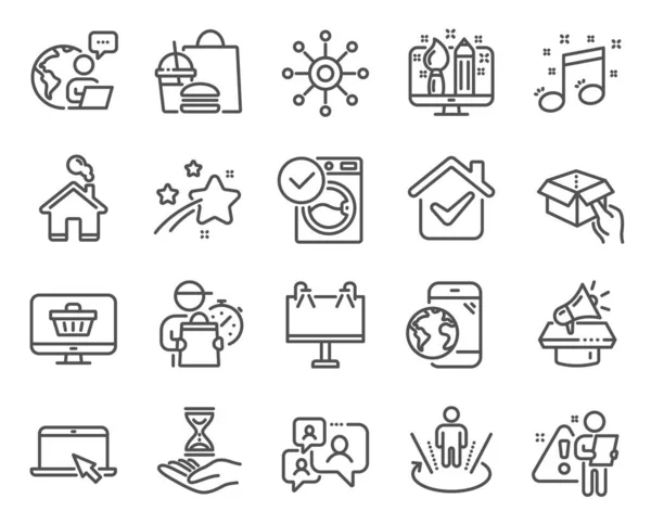 Conjunto Iconos Negocios Icono Incluido Como Chat Soporte Diseño Creativo — Vector de stock