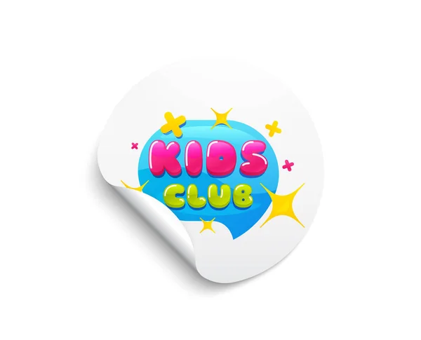 Kinderclub Spandoek Cirkel Sticker Met Aanbieding Banner Leuke Speelzone Sticker — Stockvector