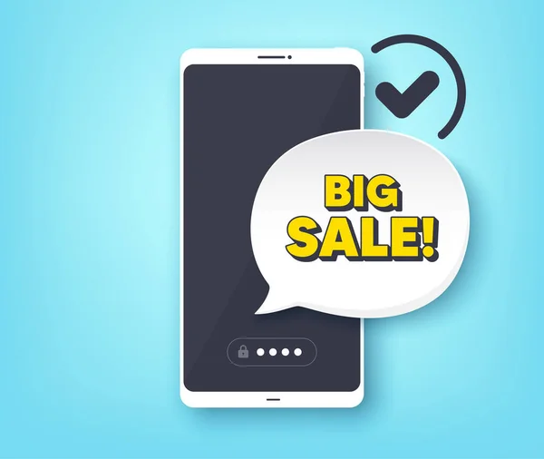 Big Sale Mobiltelefon Mit Alarmbenachrichtigung Preisschild Für Sonderangebote Das Symbol — Stockvektor