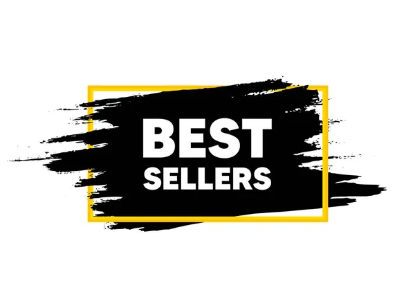 Best Sellers Paint Brush Stroke Frame Special Offer Price Sign — Stock Vector