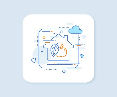 Apple line simgesi. Soyut vektör düğmesi. Taze meyve tabelası. Doğal gıda sembolü. Apple line simgesi. Ev konsepti rozeti. Vektör