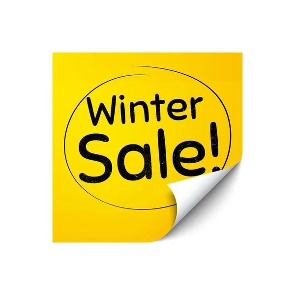 Winter Sale Sticker Note Offer Message Special Offer Price Sign — Stock Vector